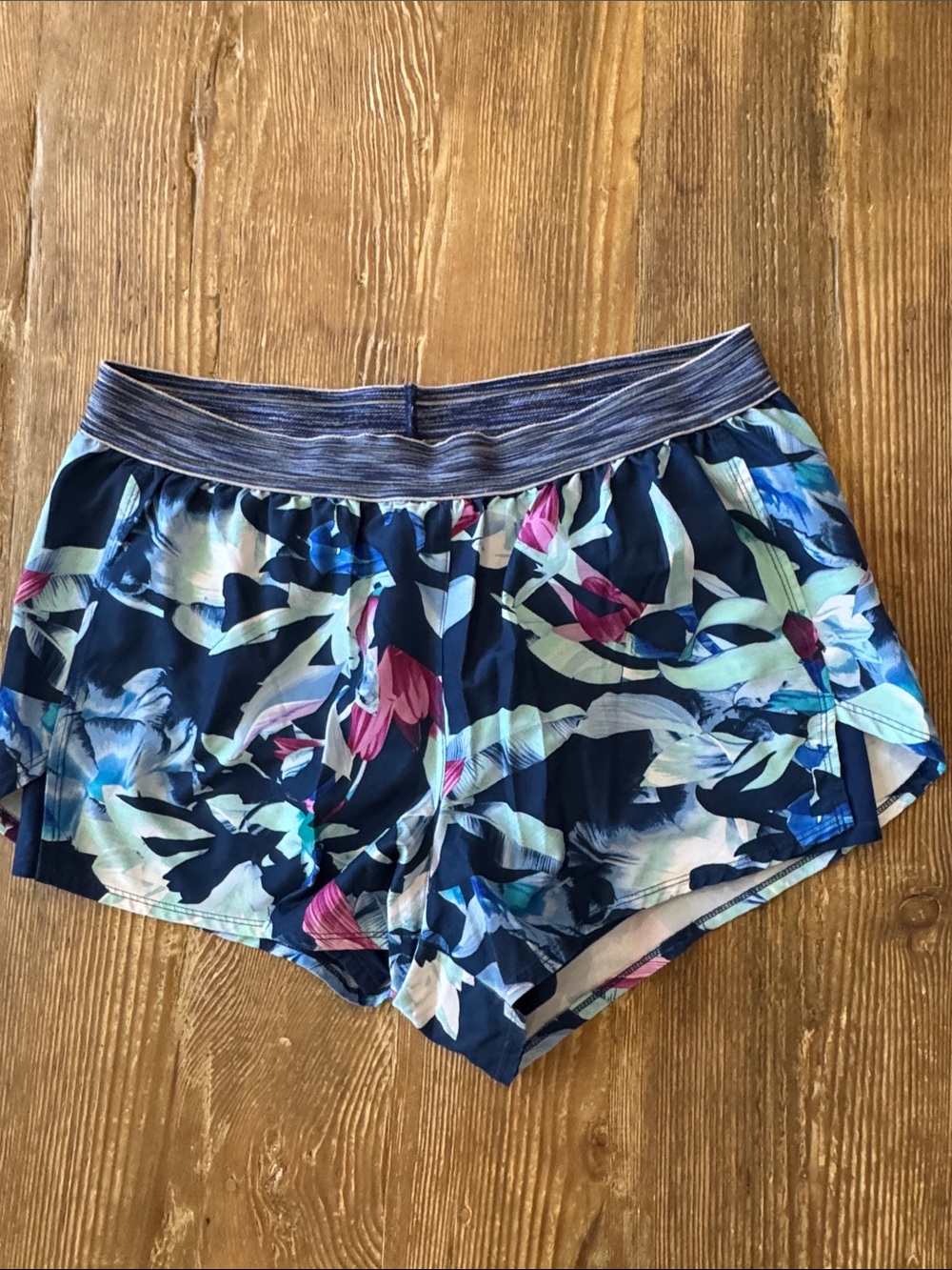 Avia Women's Navy Floral Print Athletic Shorts